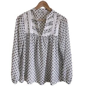 Joy joy women’s blouse xs black white
